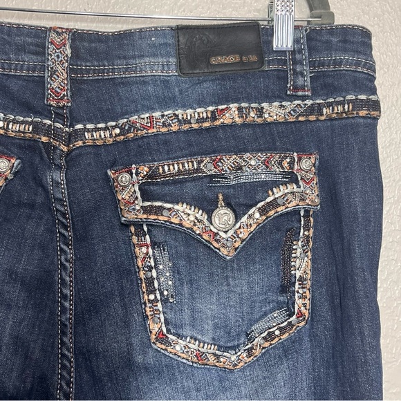 Grace in LA Womens Jeans Size 19 Embroidered Studded Denim Cowgirl Rodeo Western - Picture 10 of 14